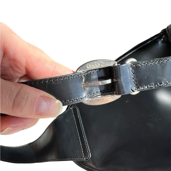 EUC GUCCI CROSSBODY NO CORNER RUBERS BAMBOO ZIPPER CLOSURE DETAIL 8.5x9.5 - Picture 6 of 10